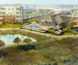 artist's rendering of Residences at Orland Park Crossing