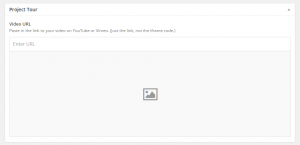 Project Tour (video URL) field