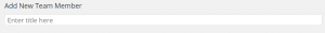 team member title field
